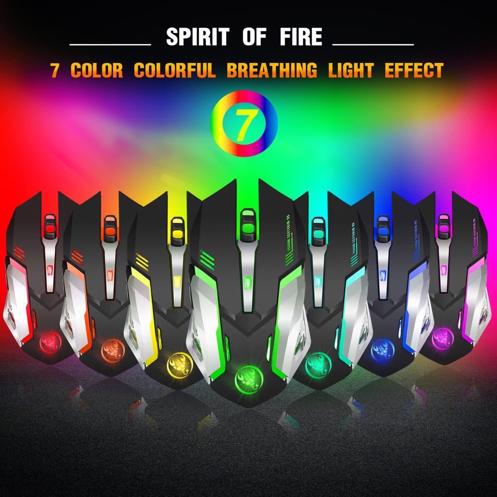 M10 Colorful Luminous Gaming Mouse 2.4G Rechargeable Wireless Mouse