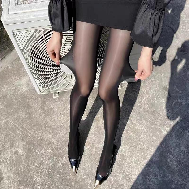 Ultra-Thin High Elasticity Water Gloss Horse Oil Stockings Spring and Autumn Shiny Silk Stockings Glossy Smooth Pantyhose Bare L