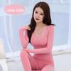 Women's Plus Size Benmingnian Red Thermal Autumn Wear Set: Top & Bottom Suit