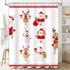 Tu Christmas Shower Curtain Santa Claus Reindeer Holiday Festive Bathroom Decor Waterproof Xmas Themed Backdrop Home Textile