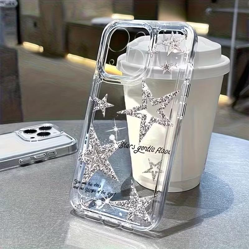 Transparente Glänzende Sternenmuster Klare Handyhülle Für iPhone 17 16 Pro Max 15 14 Plus 13 Mini 12 11 16E 17 Air X XR Weiche Hülle