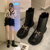 Thick-soled heightening fashion short boots autumn and winter new retro soft leather soft-soled foreign-style versatile Martin boots