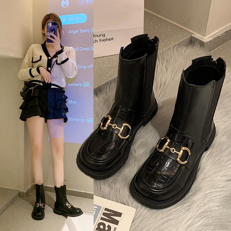 Thick-soled heightening fashion short boots autumn and winter new retro soft leather soft-soled foreign-style versatile Martin boots