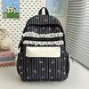 Striped Backpack Women's Bow School Bag Lightweight Backpack