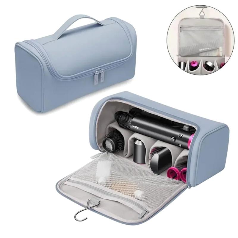 Hideable Hanging Hook Hair Dryer Case Portable Non-Slip Hair Tools Pouch Waterproof Large Capacity Curling Iron Storage Bag