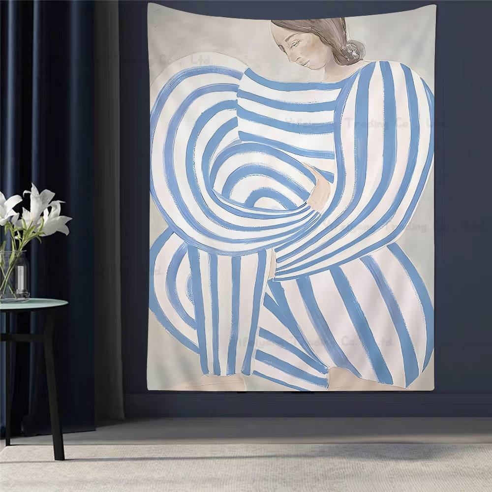 Abstract Figure Lines Stripe Girl Colorful Tapestry Cheap Hippie Wall Hanging Bohemian Tapestries Mandala Wall Hanging Sheets