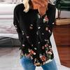 Damen Casual Fashion Print Langarm Rundhals Pullover T-Shirt Top