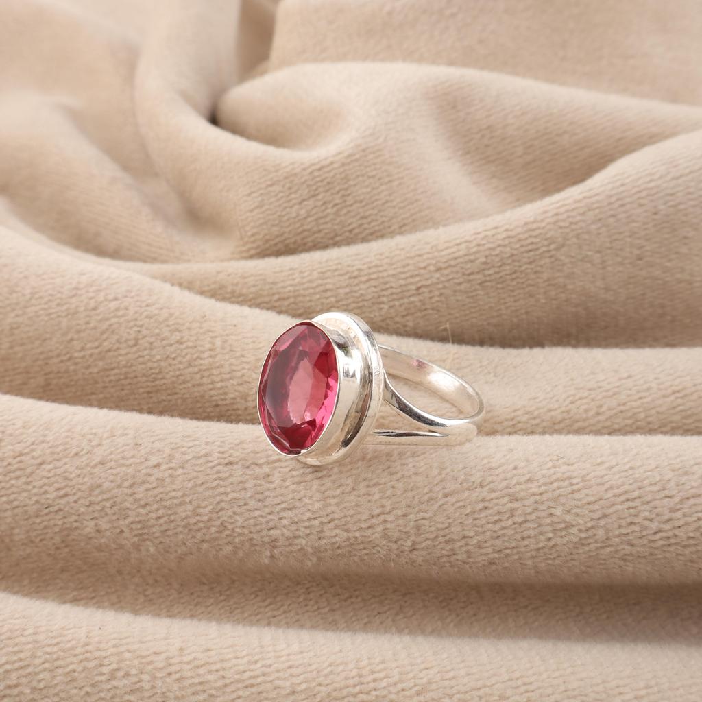 Pink Tourmaline Gemstone 925 Sterling Silver Handmade Jewelry Pretty Ring For Birthday Gift RR-80-8