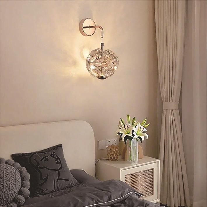 Crystal Dandelion Bedside Pendant Lamp: Postmodern Light for Bedroom and Entrance