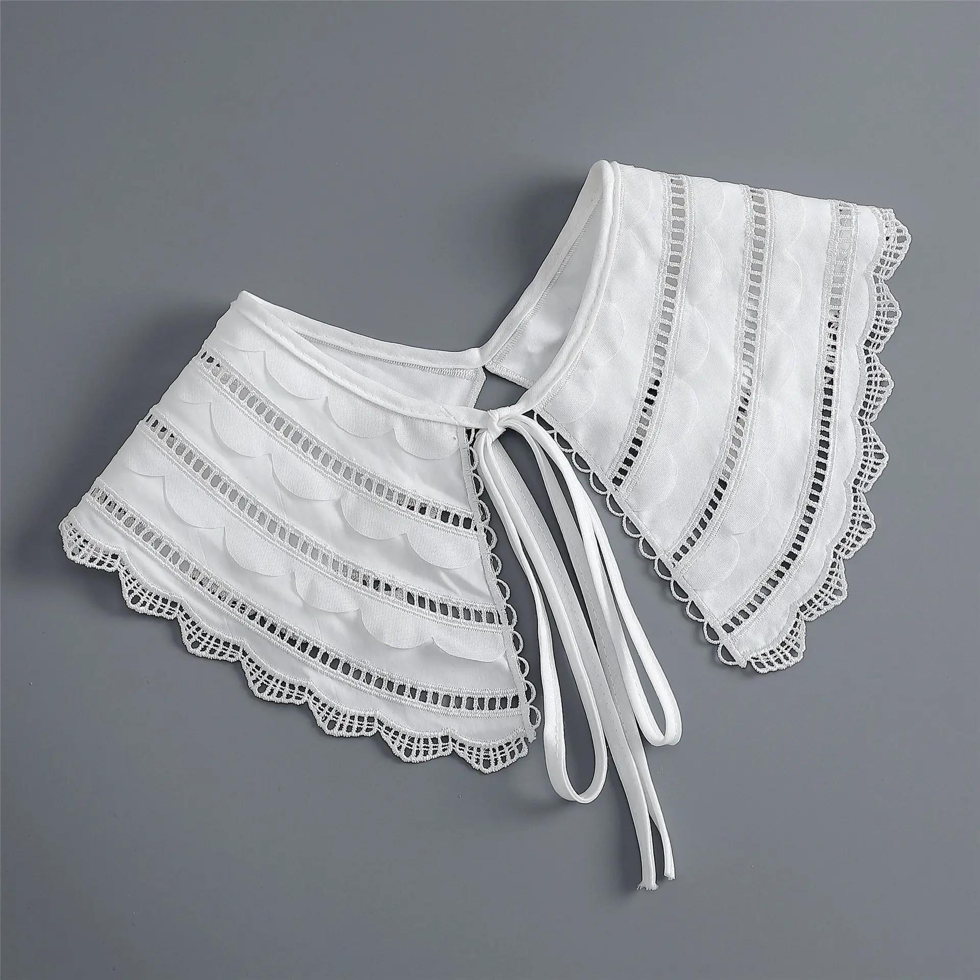 

Белая рубашка с бантами и лацканами, съемный воротник, шаль для женщин, блузка с накладным воротником, декоративные съемные накидки на плечи, поддельный воротник