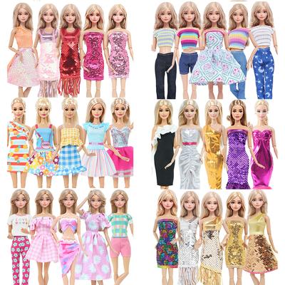 Moda Mieszany Styl Stroje Kolorowa Sukienka na Przyjęcie Weselne T-shirt Spodnie Akcesoria DIY Ubrania dla Lalki 11,5'' Zabawka dla Dzieci