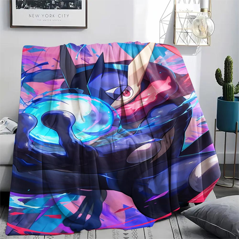 Greninja Battle Blanket, Cozy Throw for Bedroom Decor, Ideal Gift for Pokemon Collectors.chl
