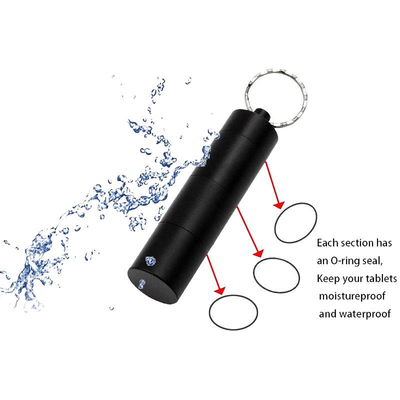 Mini Tragbar Aluminium Wasserdicht Pillendose Behälter Versiegelt 3 Mal Fächer Pro Tag Organizer Tablette Reise Medizin Vitamin Fischöl