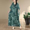 DIMANAF 2026 New Women Plus Size Summer Casual Long Dress Cotton Loose Oversize Maxi Print Floral Beach Sundress