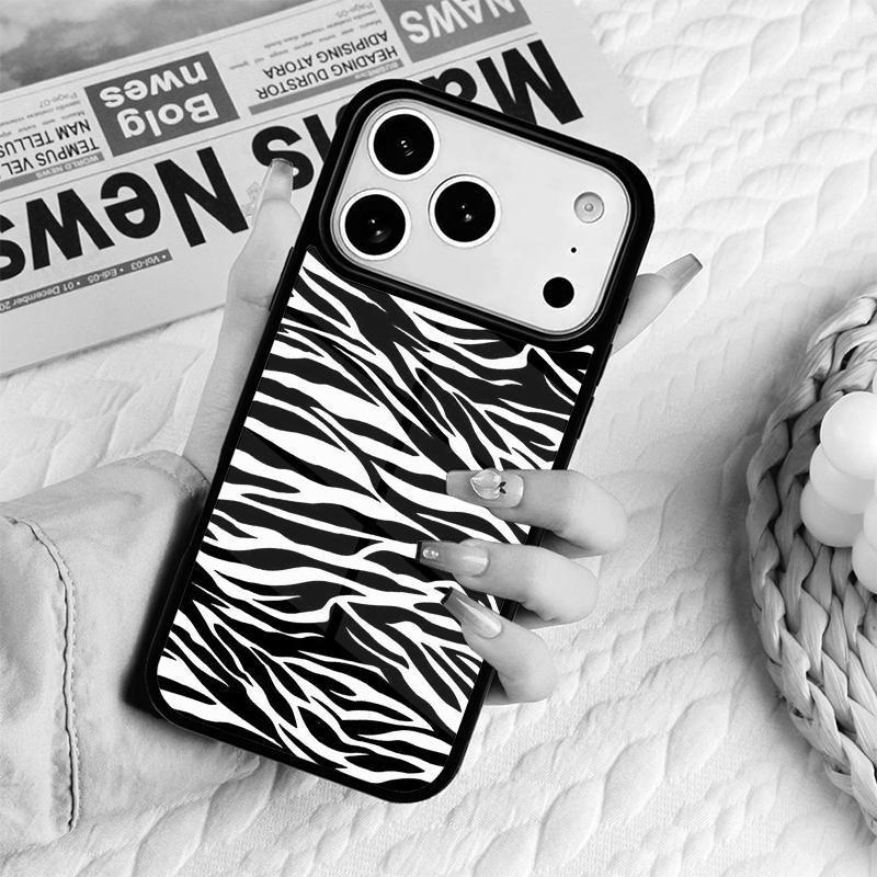 zebra print clip art silicone soft side Phone Case For IPhone 17 16e 15 14 13 12 11 Pro Max Air Mini Soft Protective Cover
