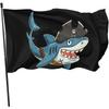 Pirate Shark Flag 91.44x152.4 Cm, Funny Printed Flag, Easy To Hang, Holiday Decorative Flag, Indoor/Outdoor/Study/Bedroom Decoration, Unisex Gift
