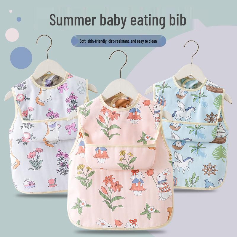 Waterproof Baby & Toddler Smock Bib for Eating & Kindergarten Activities