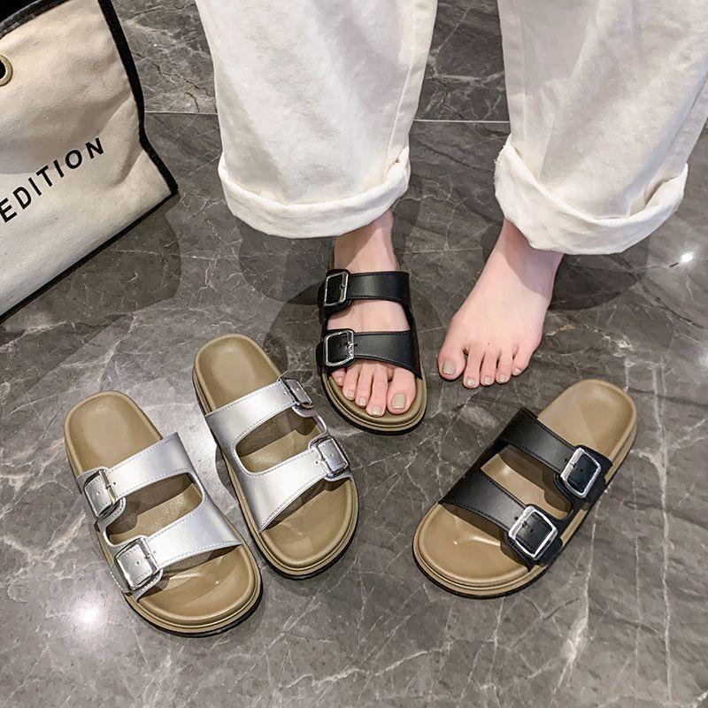 Slippers fashionable versatile outdoor leisure lazy cool slippers women's 2025 summer new wear soft bottom one-word slippers
