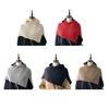 Knit Scarf Cap for Women Solid Color Hooded Shawl Winter Windproof Neckwrap Hat