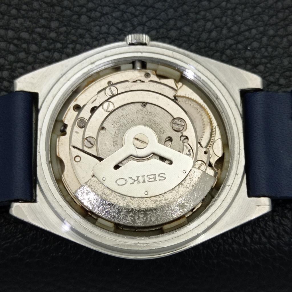 JAPAN 6309A VINTAGE SEIKO 5 AUTOMATIC MENS BLUE COLOR DIAL WATCH a701284-5 R206a-a701284