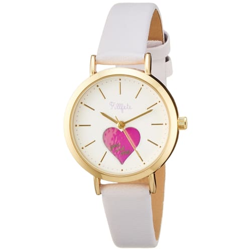 Fieldwork Women's Analog Shake Watch with Gold Leather Strap, Purple (KDS012-4)