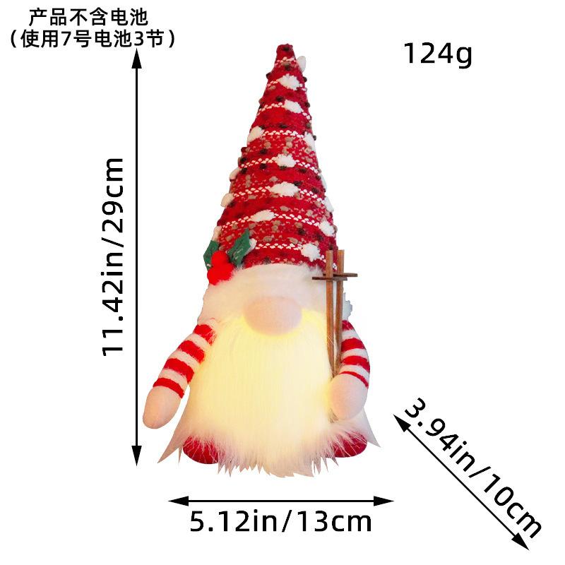 Christmas Glowing Sleigh Doll Christmas Faceless Doll Long Beard Rudolph Christmas Ornament