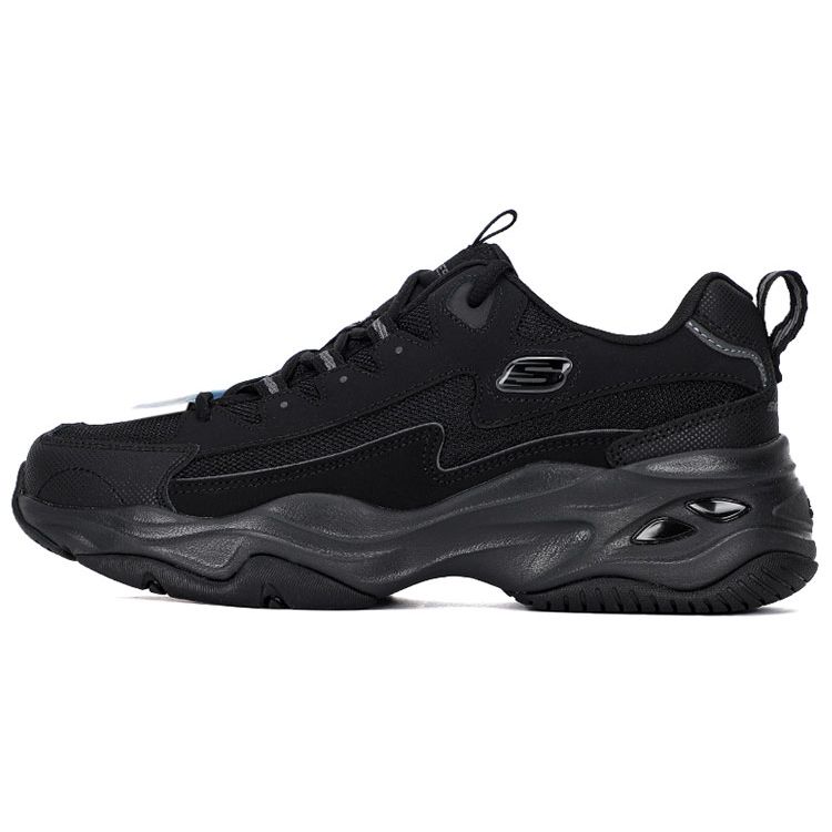 Skechers DLites 4.0 PU Mesh Synthetic Leather Comfortable Breathable Support Low Top Dad Shoes Men sneakers Black 237225-BBK 39.5