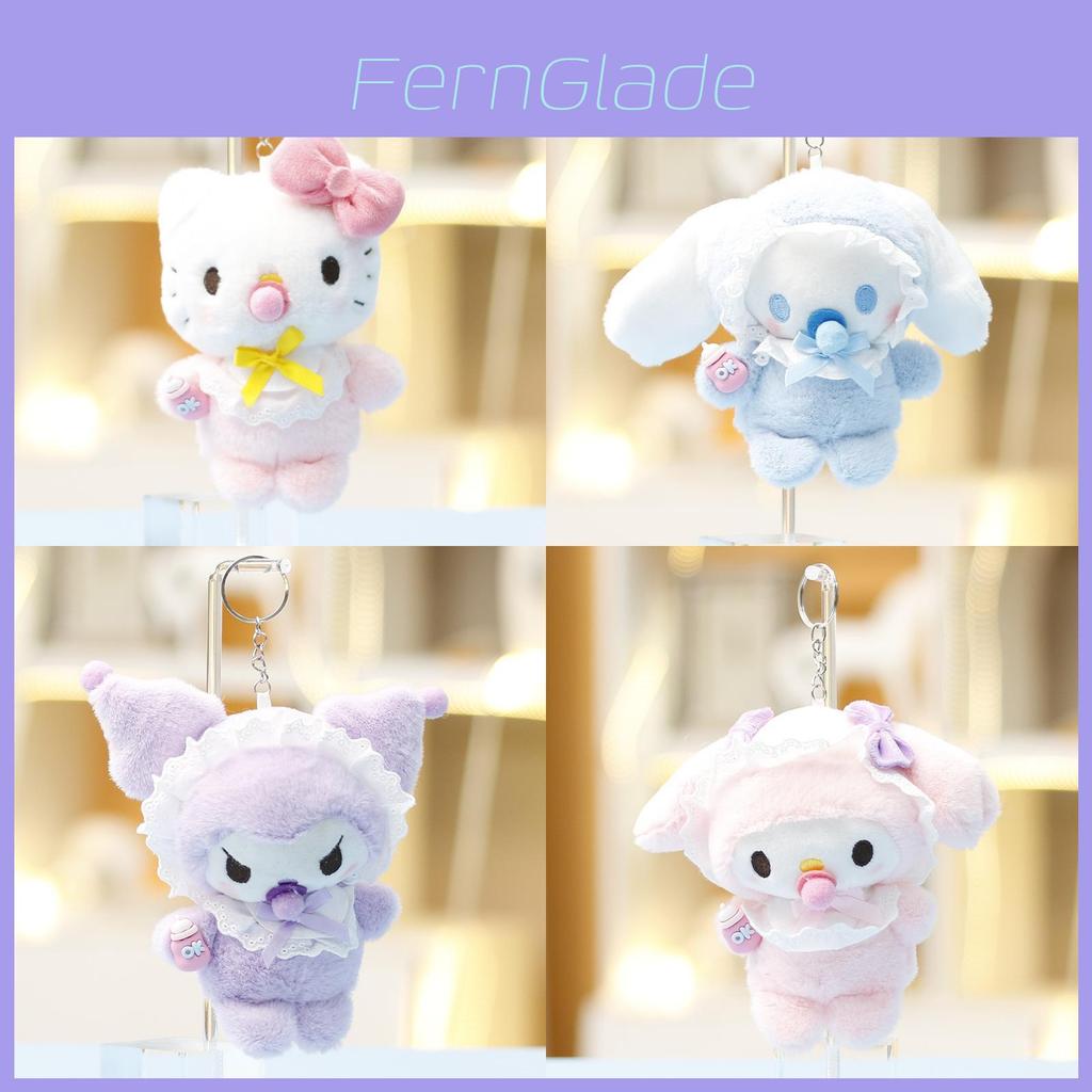 Sanrio Plush Toy Nipple Kt Cat Character Keychain With Soft Polyester For Girls