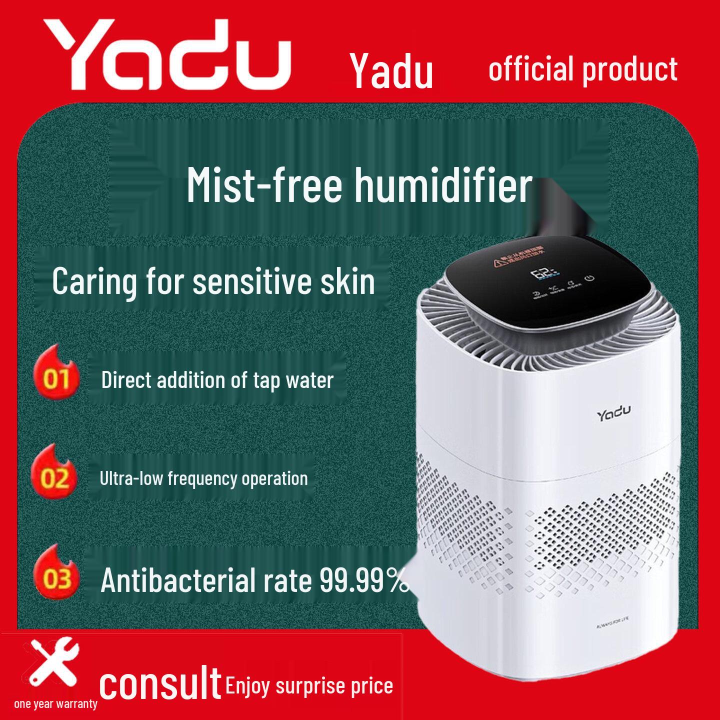 Yadu SZ400-M1 Quiet Mist-Free Humidifier for Home, Bedroom, Office & Nursery