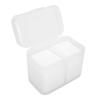 2 Grids Nail Art Storage Box Nail Polish Remover Pad Organizer Holder Container CaseTransparent