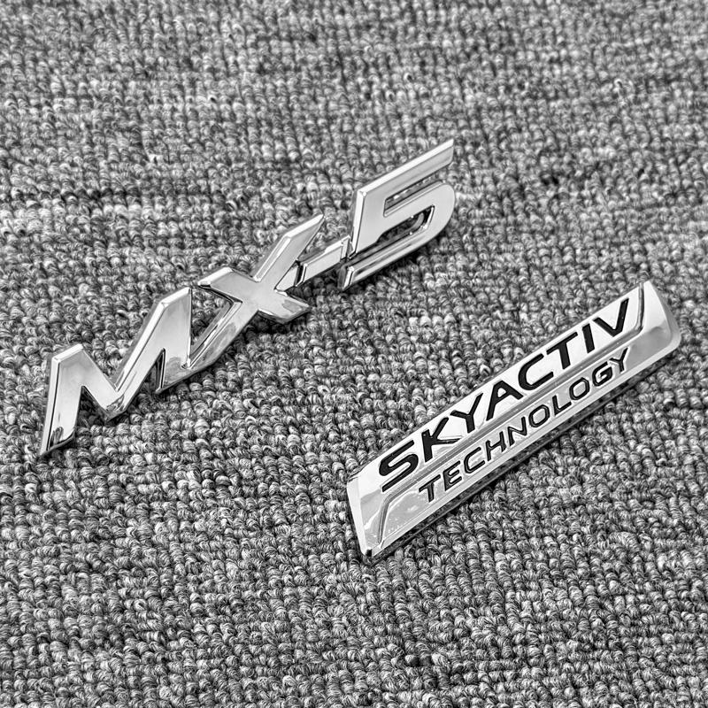 For Mazda MX5 NC MX-5 ND SKYACTIV Black Carbon Silver Rear Trunk Tail Logo Sticker Emblem Deca Tbfxu53