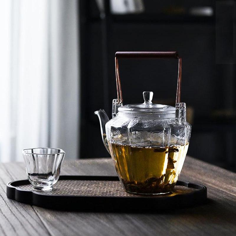Borosilicate Glass & Purple Clay Teapot: Ideal for Boiling & Serving Tea | Household Tea Kettle Set