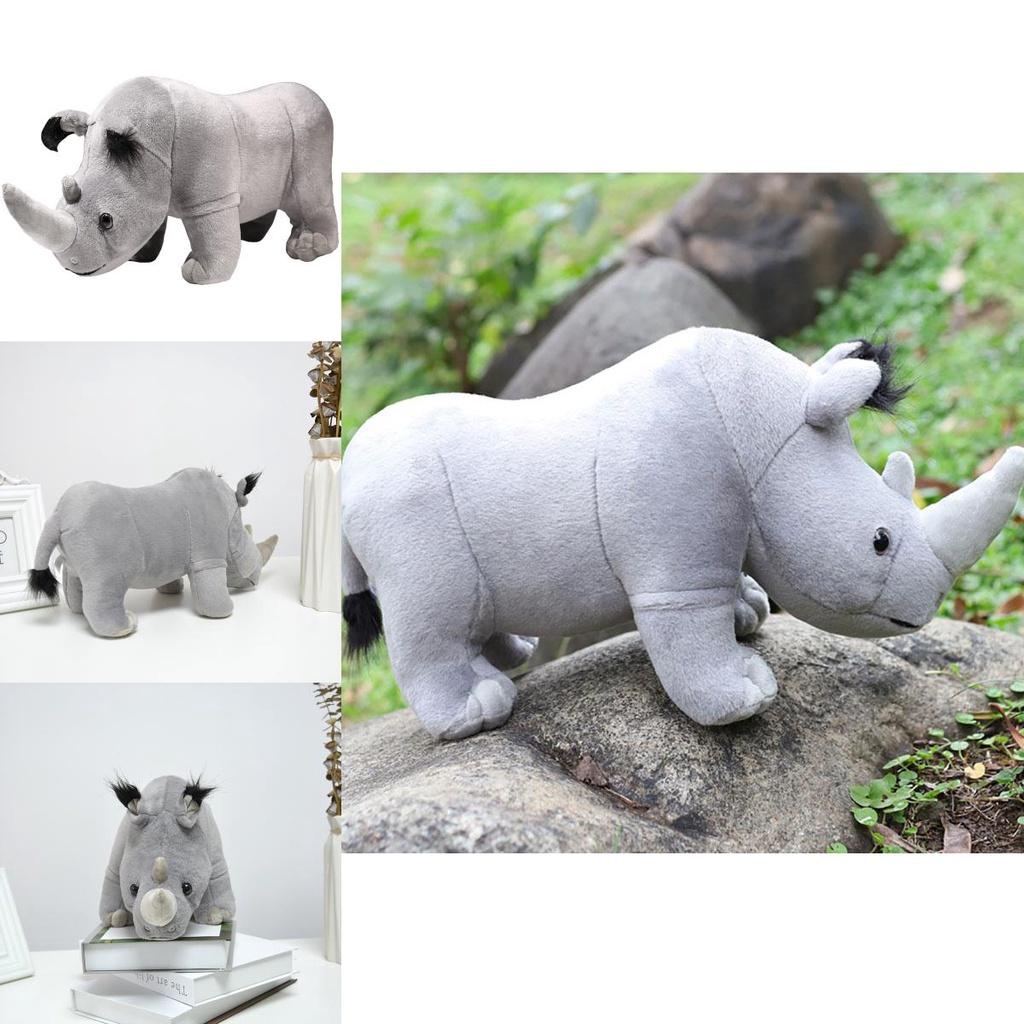Realistic Rhino Plush Toy For Boys Animal Zoo Stuffed Doll Birthday Gift For Kids Soft And Cuddly
