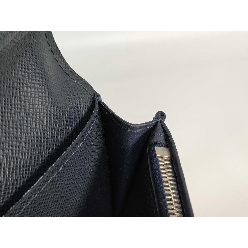 Used LOUIS VUITTON Epi Portefeuil Brazza Long Wallet Dark Navy