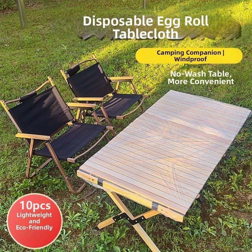 10Pcs Elastic Bound Disposable Table Cover Oil-Proof Table Protector Picnic Mat  Outdoor