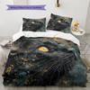 Black Cat Pattern Bedding Quilt Set  Home Decoration  Gift (1 * Duvet Cover + 2 * Pillowcase  Without Core)