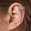 Dark Night 925 Sterling Silver Non-Pierced Frog Ear Cuff - European & American Style Alternative Ear Gauges Jewelry.