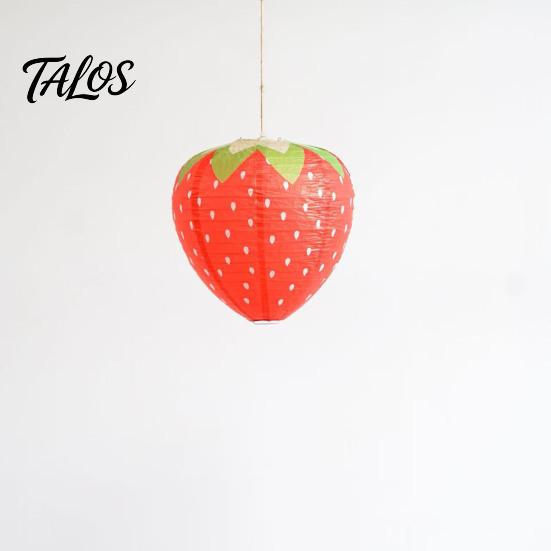 Sweet Style Event Supplies Strawberry Paper Lantern, Pink Fruit Shaped Hanging Decor for Birthday Party, Theme Party Favors Collapsible Round