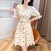 Mokana Polka Dot Chiffon Short Sleeve Dress