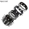 Gotisches Harajuku Nietenarmband Schwarzes Pu-Lederarmband Für Damen Herren Vintage Punk Breite Armreifen Schmuck