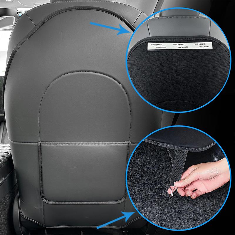 Car Seat Back Anti Kick Pad For Tesla Model YL 6-Seater Leather Full Surround Seat Back Anti Scratch Protector Car Accessories