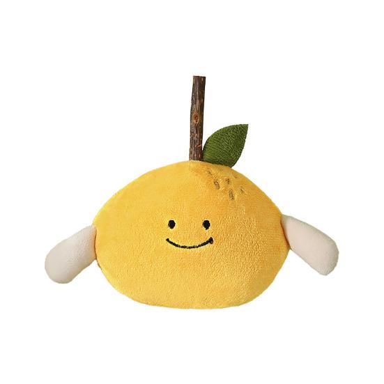 

Pet Toy with Built-in Sound Paper Design Toy Soft Plush Bite Resistance Teething Toy Cute Fruit Shape Interactive Chew Toy for Cats And Orange