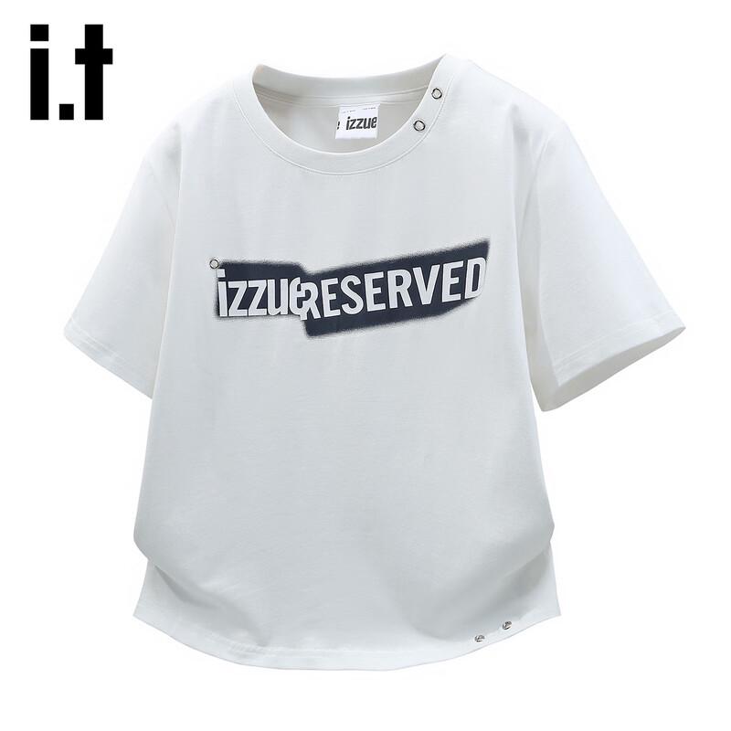 Izzue It Women s Letter Print Short Sleeve T-Shirt S белый