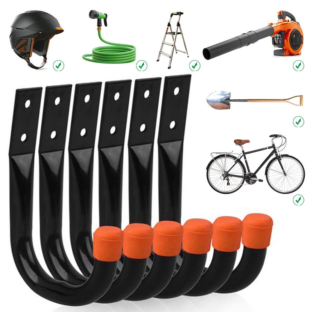 6 Pack Garage Hook Heavy Duty Wall Mount Hook Hanging Garage Hanger for Hanging Bike Ladder Garden Tool