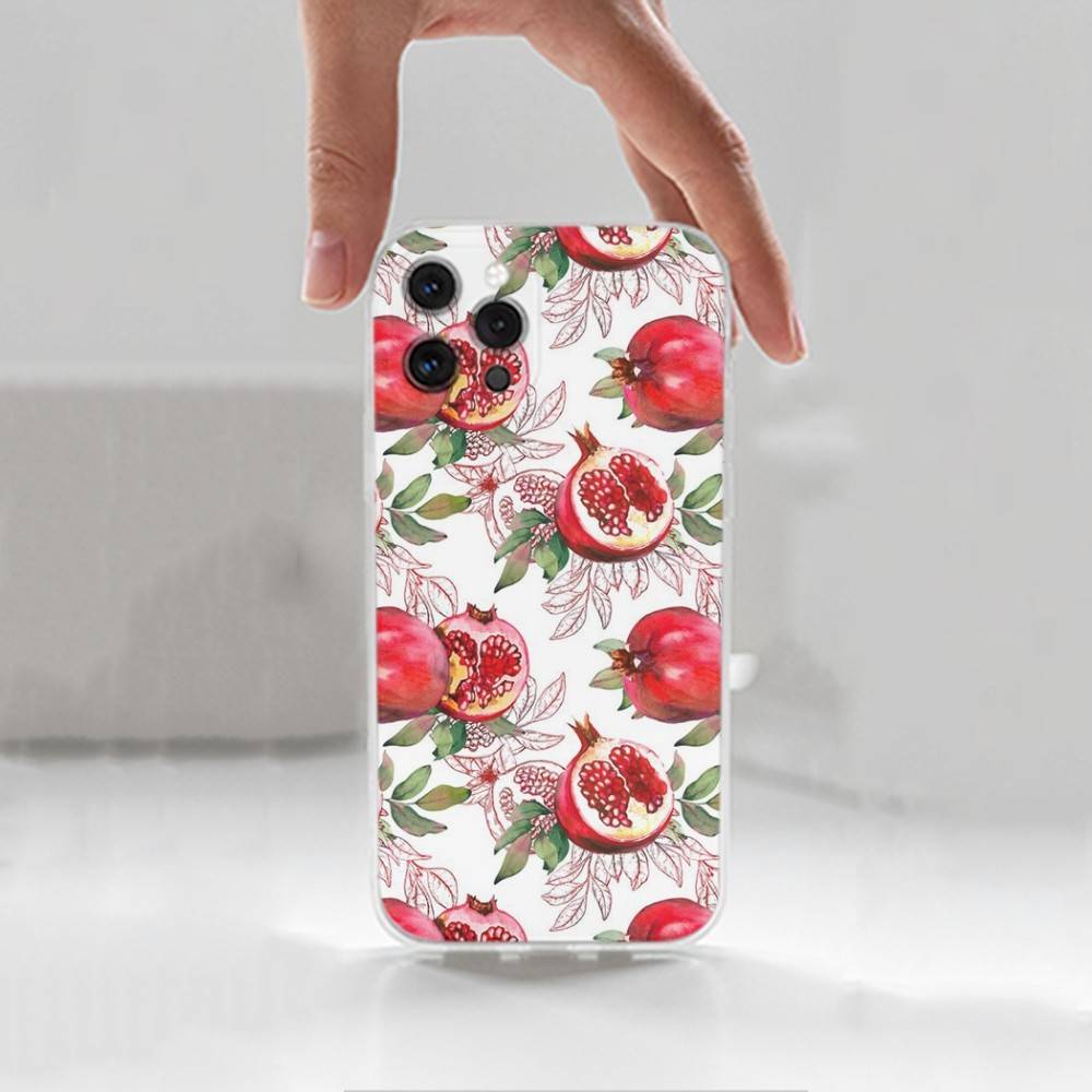 Fruit P-Painting For iPhone 12,Mini,16,X,13,XR,15,Pro,17,Plus,11,Max,14,SE,XS,Transparent Soft Cover Case