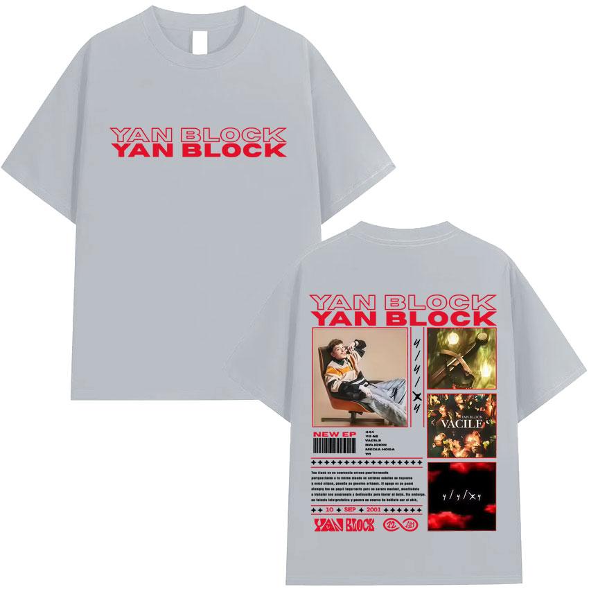 Yan Block New Album Punk Harajuku T Shirt Mens Casual High Quality Tshirts Cotton Short Sleeve Oversized Tee Shirts Fans Gift