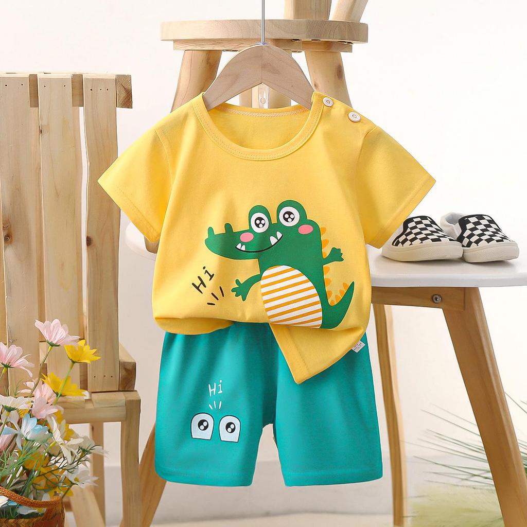 2 STÜCKE Kinderkleidung Kinder Sets Jungen Mädchen T-Shirt Shorts Sommer Baumwolle Kurzarm Baby Kinderkleidung Kleinkind Anzug