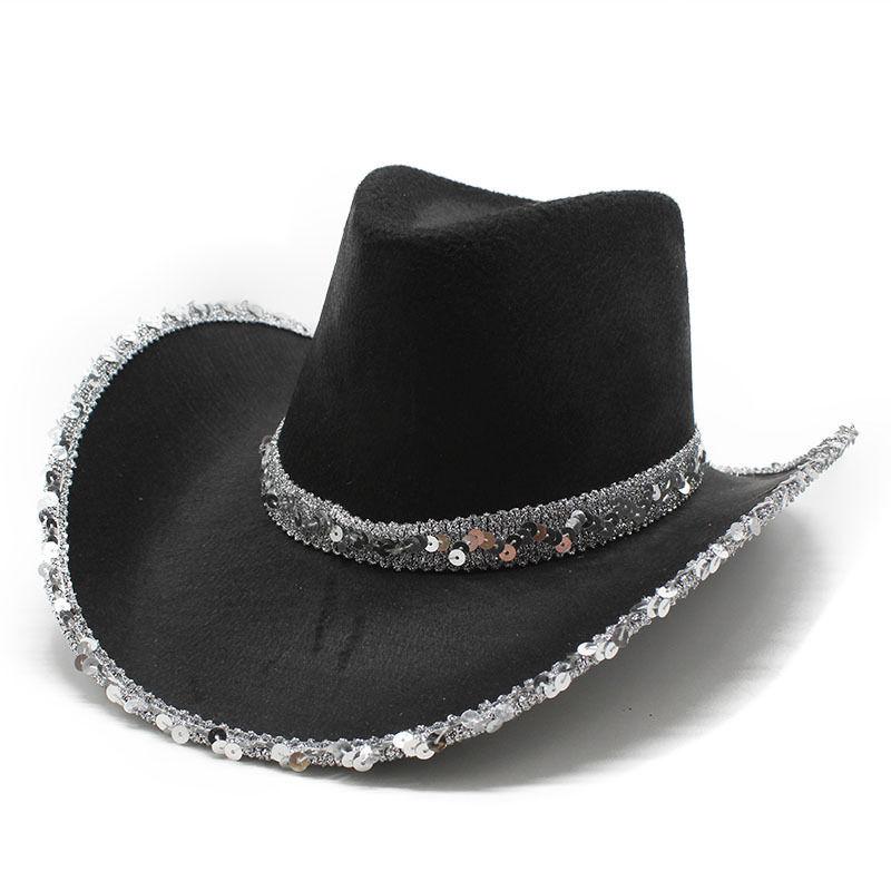 Sparkling Cowboy Hat Western Jazz Carnival Cowboy Hat Silver Edge Ball Dick Cowboy Hat