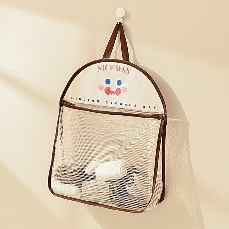 Cartoon Hanging Basket Cute Mesh Bag Bathroom Storage Organizer Holder For Socks Underwear Children Toy Net Pouch кофейный
