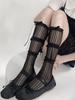 Women's Summer Spring Bow Lace Breathable Socks Black Sexy Stocking Sweet Lolita Knee High Socks Girls Gift Medias Kawaii